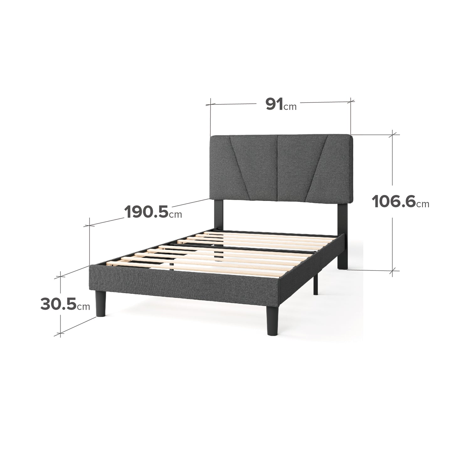 Zinus Maya Upholstered Platform Bed Frame
