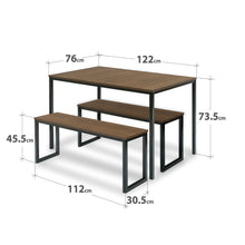 Load image into Gallery viewer, Zinus Modern Studio Collection Soho Dining Table with Two Benches/3 piece set - ORIGNAL-Table-Zinus Singapore
