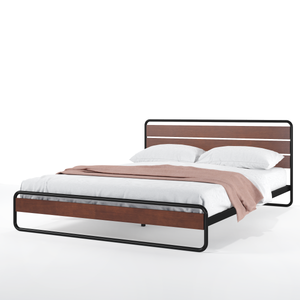 Zinus® Horizon Metal & Wooden Platform Bedframe-Bedframes-Zinus Singapore
