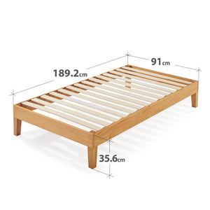 Zinus 14" Deluxe Wood Platform Bed Natural (Base)-foundation-Zinus Singapore