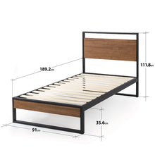 Load image into Gallery viewer, Zinus Suzanne Metal and Wood Platform Bedframe (14”)
