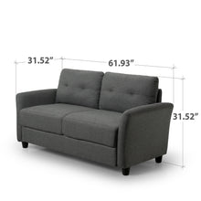 Load image into Gallery viewer, Zinus Ricardo Upholstered Love Seat (Dark Grey) (2 Seaters)-sofa-Zinus Singapore
