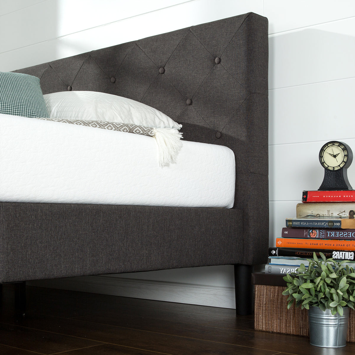 Zinus gray platform bed deals