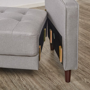 Zinus Benton Mid-Century Fabric Upholstered Sofa Grey