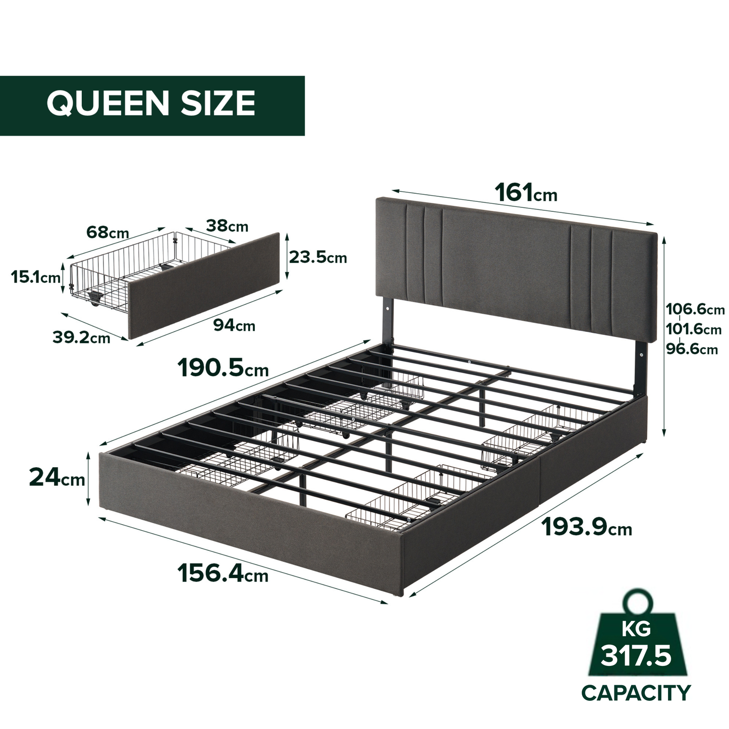 Zinus Serena Storage Bed Frame