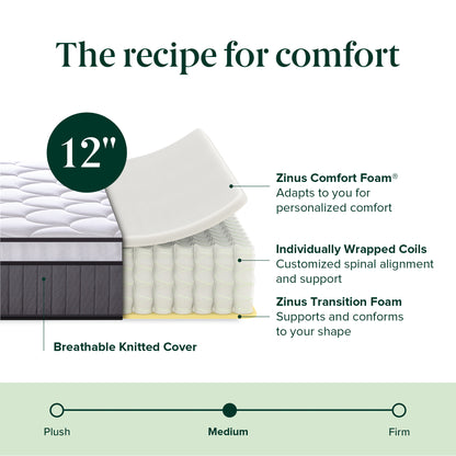 Zinus Spring Mattress Euro Top Pocketed Spring 30cm