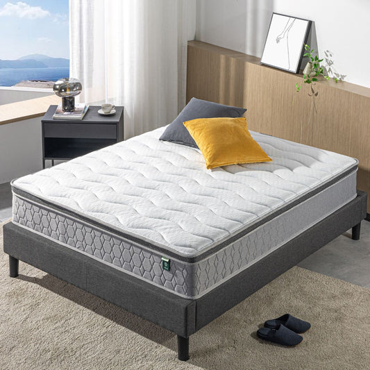 Zinus 25cm Euro Top Latex and Memory Foam Hybrid Spring Mattress (10”)