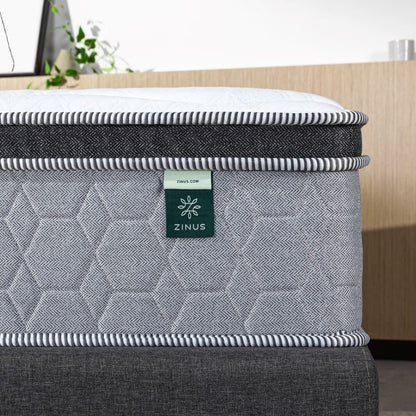 Zinus 25cm Euro Top Latex and Memory Foam Hybrid Spring Mattress (10”)