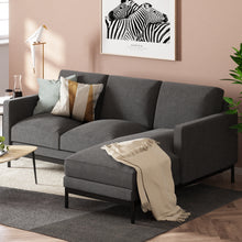 Load image into Gallery viewer, Zinus Logan 2 Seater with Chaise Sofa (L-Shaped Sofa) Dark Grey
