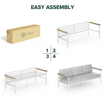 Zinus Pablo Outdoor Sofa with Waterproof Cushions