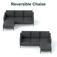 Load image into Gallery viewer, Zinus Logan 2 Seater with Chaise Sofa (L-Shaped Sofa) Dark Grey
