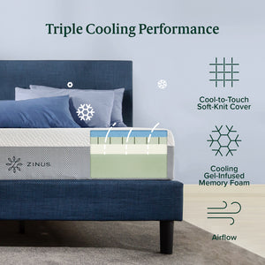 Zinus 25cm Ultra Cool Gel Memory Foam Mattress (10”)