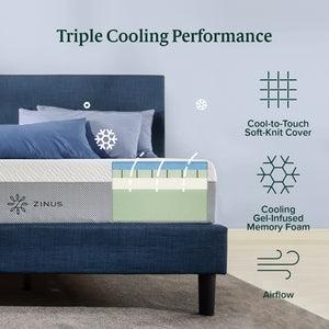 Zinus 20cm Ultra Cool Gel Memory Foam Mattress (8”)
