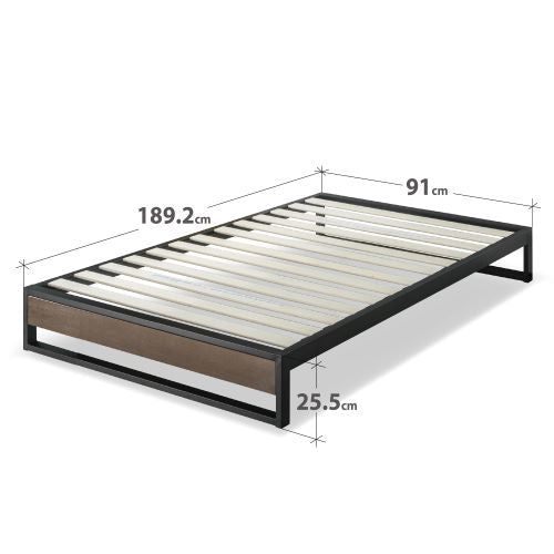 Zinus Bed Frame Suzanne Low Metal Wooden Platform Base