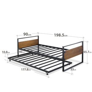 Zinus Ironline Day Bed With Pull Out Bed-Day Bed-Zinus Singapore