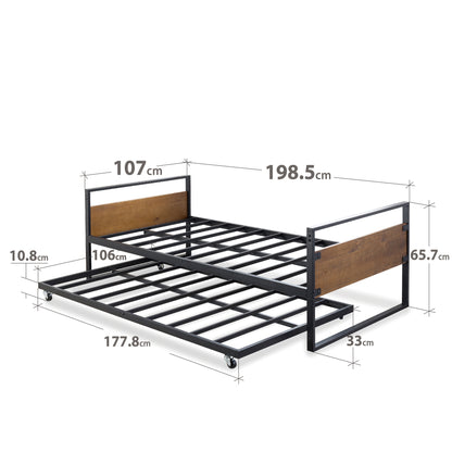 Zinus Bed Frame Suzanne Pull Out Metal Wood Bed