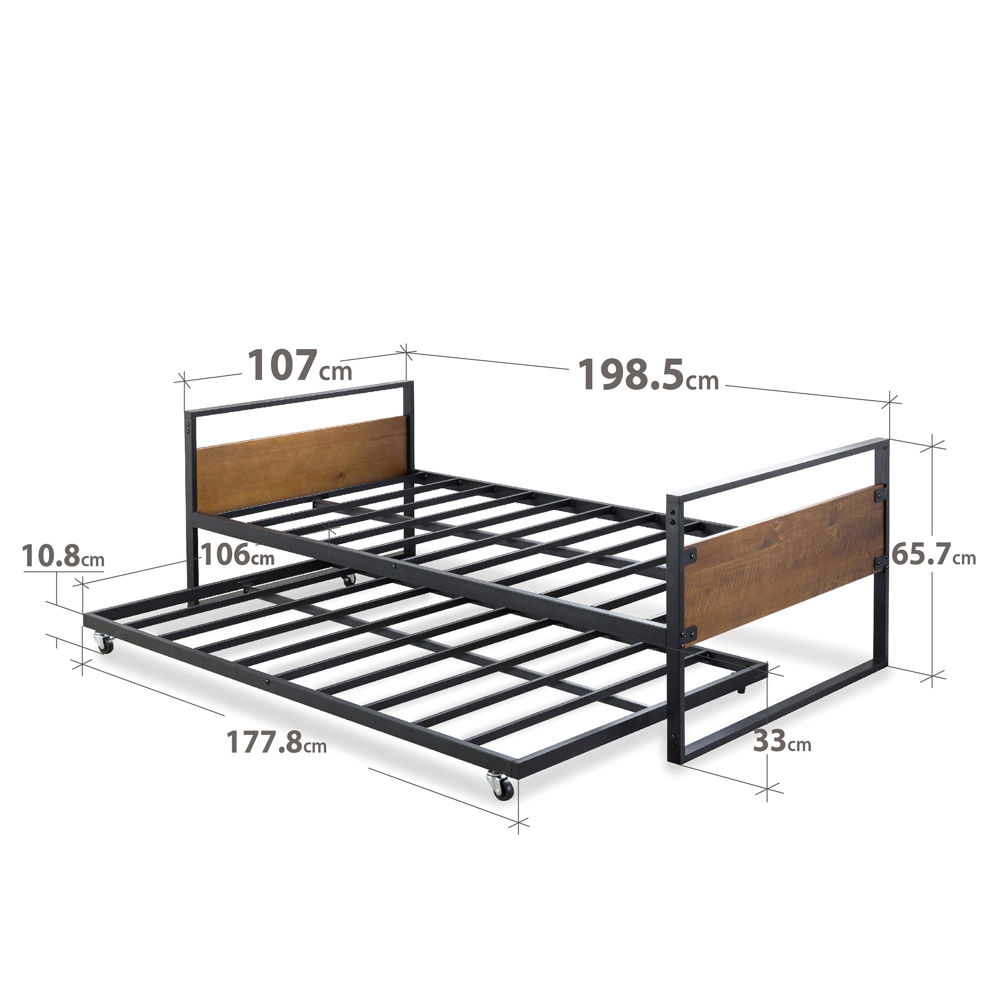 Steel bed on sale with pull out