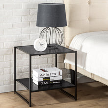 Load image into Gallery viewer, Zinus Square Side Table (2 PCs) Walnut/ Black
