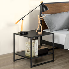 Load image into Gallery viewer, Zinus Square Side Table (2 PCs) Walnut/ Black
