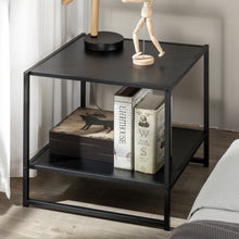Load image into Gallery viewer, Zinus Square Side Table (2 PCs) Walnut/ Black

