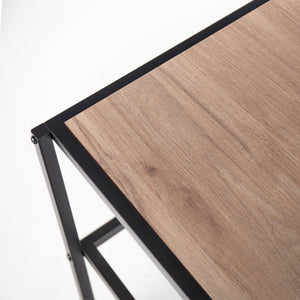 Zinus Square Side Table (2 PCs) Walnut/ Black