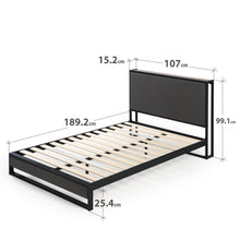 Load image into Gallery viewer, Zinus® Christina Upholstered Platform Bed with Headboard Shelf-Bedframes-Zinus Singapore
