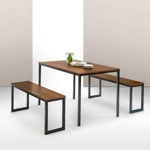 Zinus Modern Studio Collection Soho Dining Table with Two Benches/3 piece set - ORIGNAL-Table-Zinus Singapore