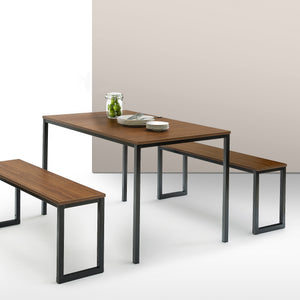 Zinus Modern Studio Collection Soho Dining Table with Two Benches/3 piece set - ORIGNAL-Table-Zinus Singapore