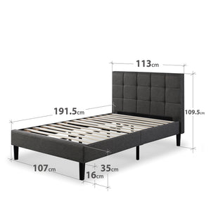 Zinus Lottie Upholstered Platform Bed Frame-Bedframes-Zinus Singapore