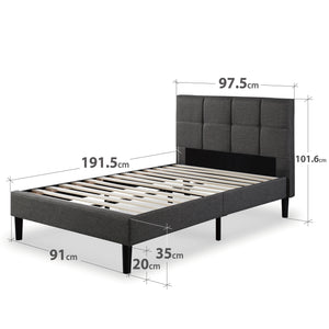 Zinus Lottie Upholstered Platform Bed Frame-Bedframes-Zinus Singapore