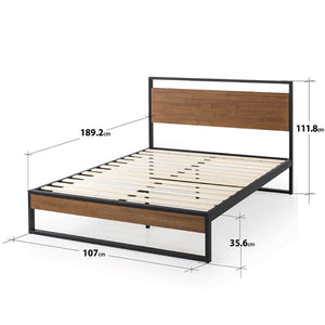 Zinus Suzanne Metal and Wood Platform Bedframe (14”)