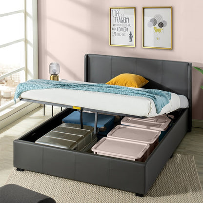 Zinus Maddon Upholstered Platform Bed with Storage