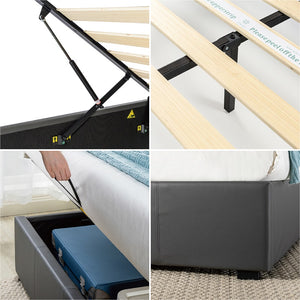 Zinus Maddon Upholstered Platform Bed with Storage