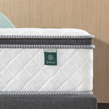 Zinus 25cm Euro Top Latex Hybrid Spring Mattress (10")-Mattress-Zinus Singapore