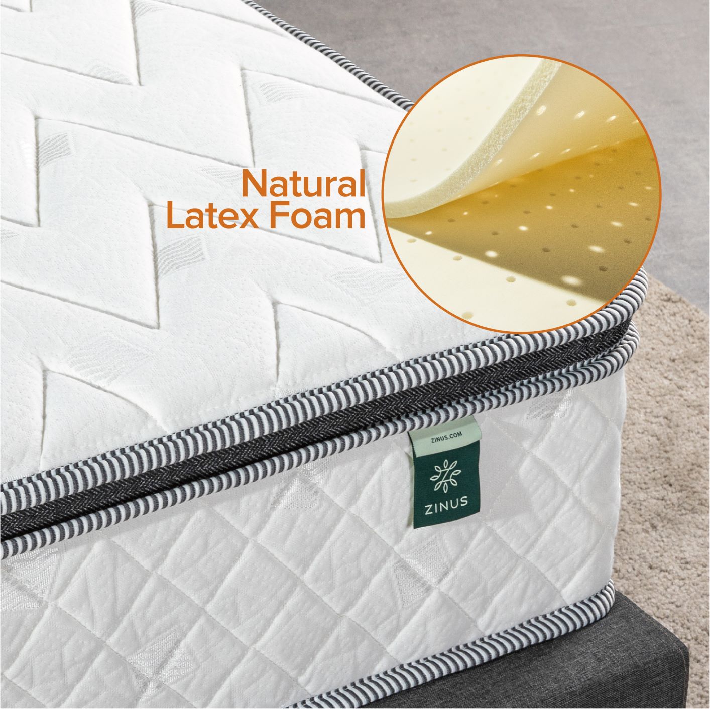 Zinus 25cm Euro Top Latex Hybrid Spring Mattress (10")-Mattress-Zinus Singapore