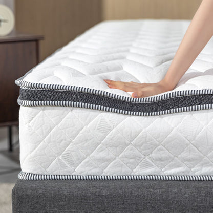 Zinus 25cm Euro Top Latex Hybrid Spring Mattress (10")-Mattress-Zinus Singapore