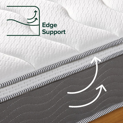 Zinus 25cm Euro Top Latex & Memory Foam Hybrid ‘Cool’ Spring Mattress with Encasement (10")