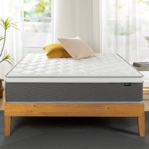 Zinus 30cm Euro Top Latex & Memory Foam Hybrid ‘Cool’ Spring Mattress with Encasement (12”)