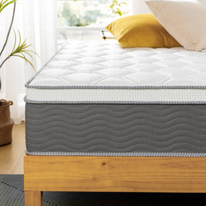 Zinus 30cm Euro Top Latex & Memory Foam Hybrid ‘Cool’ Spring Mattress with Encasement (12”)