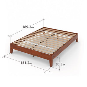 Zinus 12" Deluxe Wood Platform Bed Cherry (Base)-foundation-Zinus Singapore