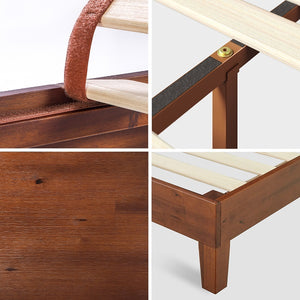 Zinus 12" Deluxe Wood Platform Bed Cherry (Base)-foundation-Zinus Singapore