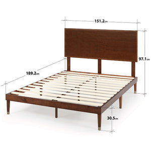 Zinus Deluxe Mid-Century Wooden Platform Bed-Bedframes-Zinus Singapore