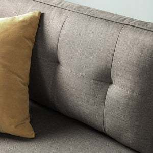 Zinus Sayan Traditional Fabric Upholstered Sofa Grey 3 Seater