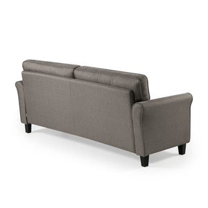 Zinus Sayan Traditional Fabric Upholstered Sofa Grey 3 Seater