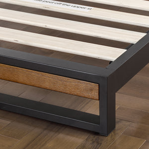 Zinus Suzanne Metal and Wood Platform Bedframe (7”)-Bedframes-Zinus Singapore