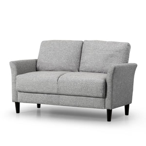 Zinus Jackie Classic Upholstered Love Seat (Soft Grey Weave) (2 Seaters)-sofa-Zinus Singapore