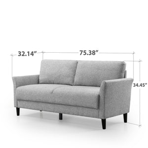 Zinus Jackie Classic Upholstered Sofa (Soft Grey Weave) (3 Seaters)-sofa-Zinus Singapore
