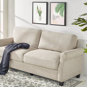 Zinus Josh Traditional Upholstered Sofa (Beige) (3 Seaters)-sofa-Zinus Singapore