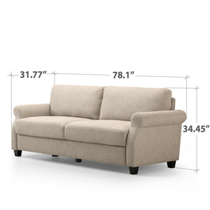 Zinus Josh Traditional Upholstered Sofa (Beige) (3 Seaters)-sofa-Zinus Singapore