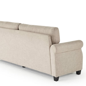 Zinus Josh Traditional Upholstered Sofa (Beige) (3 Seaters)-sofa-Zinus Singapore